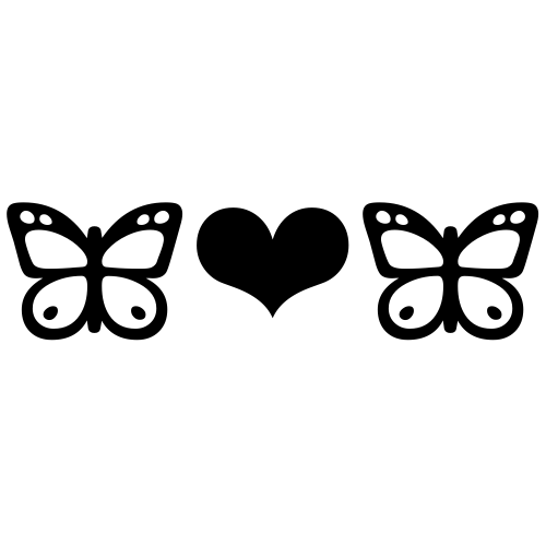 🦋❤🦋 Emoji Domain black and white Symbola rendering